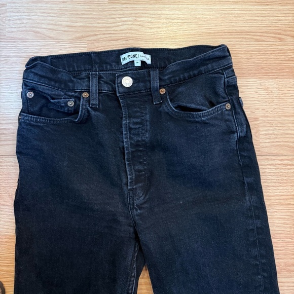 RE/DONE High Rise Stove Pipe Jeans in Jet Black Size 28 - Picture 5 of 8
